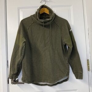 Gymshark Funnelneck Womens Small Sweatshirt Mesh‎ Insert Sleeves In Olive Color